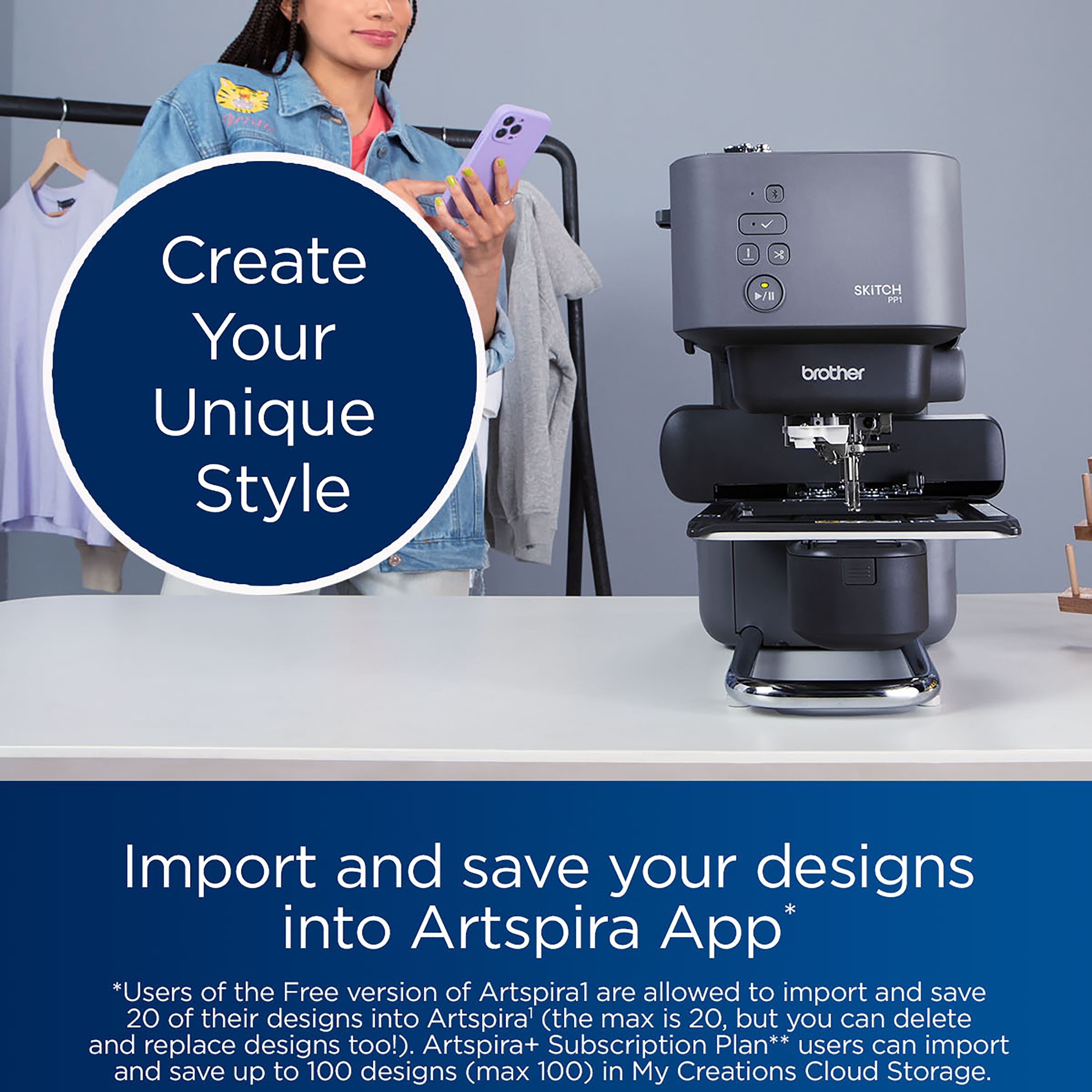 Create Your Unique Style: Import and save your designs into Artspira App. Users of the Free version of Artspira can import and save 20 of their designs into Artspira, with a maximum of 20 designs allowed. Artspira+ Subscription Plan users can import and save up to 100 designs (max 100) in My Creations Cloud Storage.