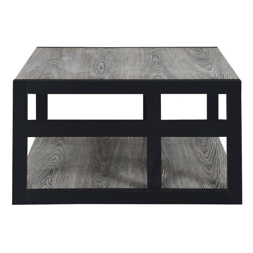 Alt View 1. Convenience Concepts - Monterey Square Coffee Table with Shelf - Weathered Gray/Black.
