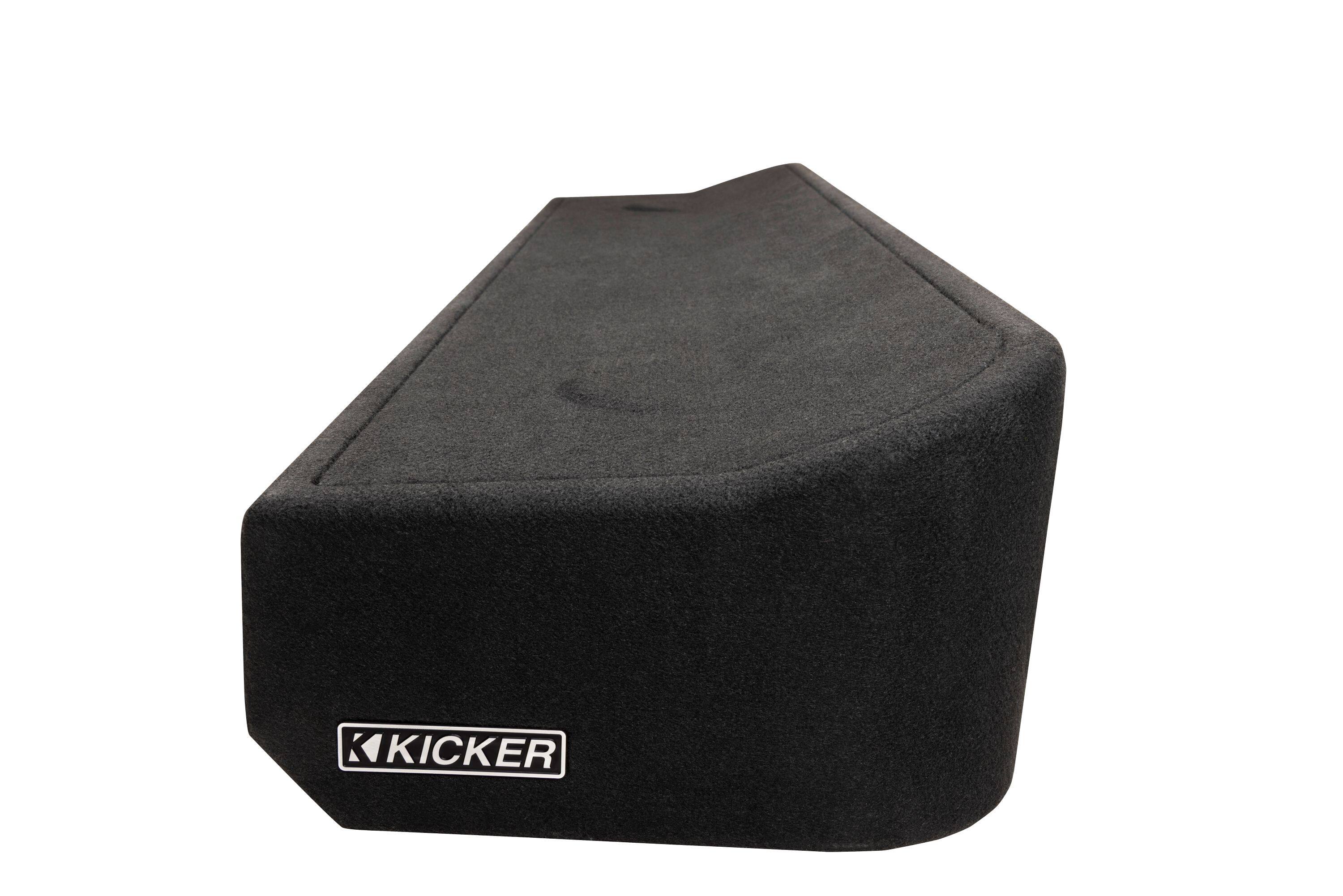 Alt View 2. KICKER - L7T Custom Fit Dual 10" 2-Ohm Down Firing Enclosure Subwoofer for Select Ford F-150s - Black.