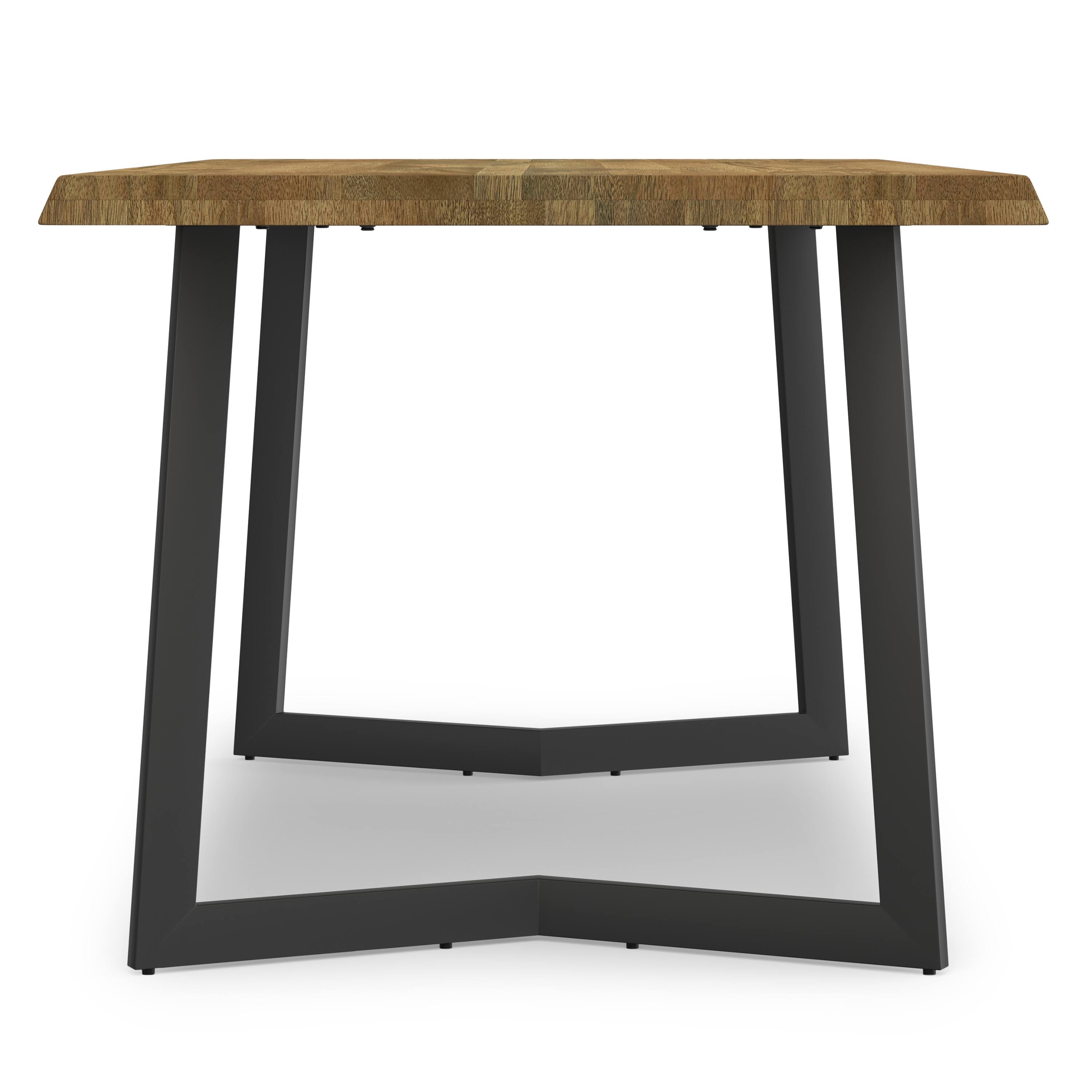 Alt View 1. Simpli Home - Watkins SOLID MANGO WOOD & Metal 72 inch x 36 inch Rectangle Modern Dining Table with Inverted Metal Base in Light Brown - Light Brown.