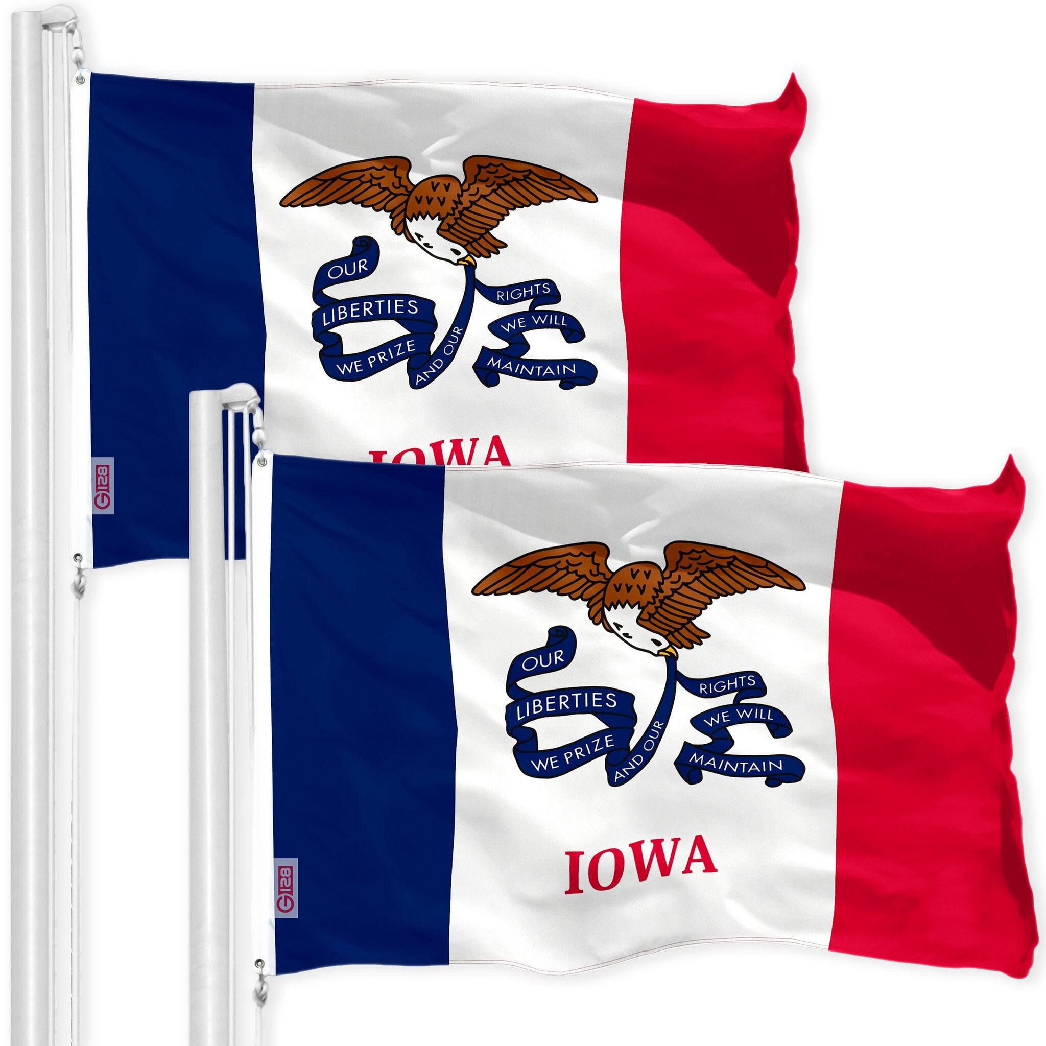 58 GI2a OUR RIGHTS LIBERTIES WE WILL PRIZE OUR WE AND MAINTAIN TOWA GI2B OUR RIGHTS LIBERTIES WE WILL PRIZE OUR WE AND MAINTAIN IOWA

Corrected text:
OUR RIGHTS WE WILL MAINTAIN OUR LIBERTIES WE WILL PRIZE AND MAINTAIN IOWA