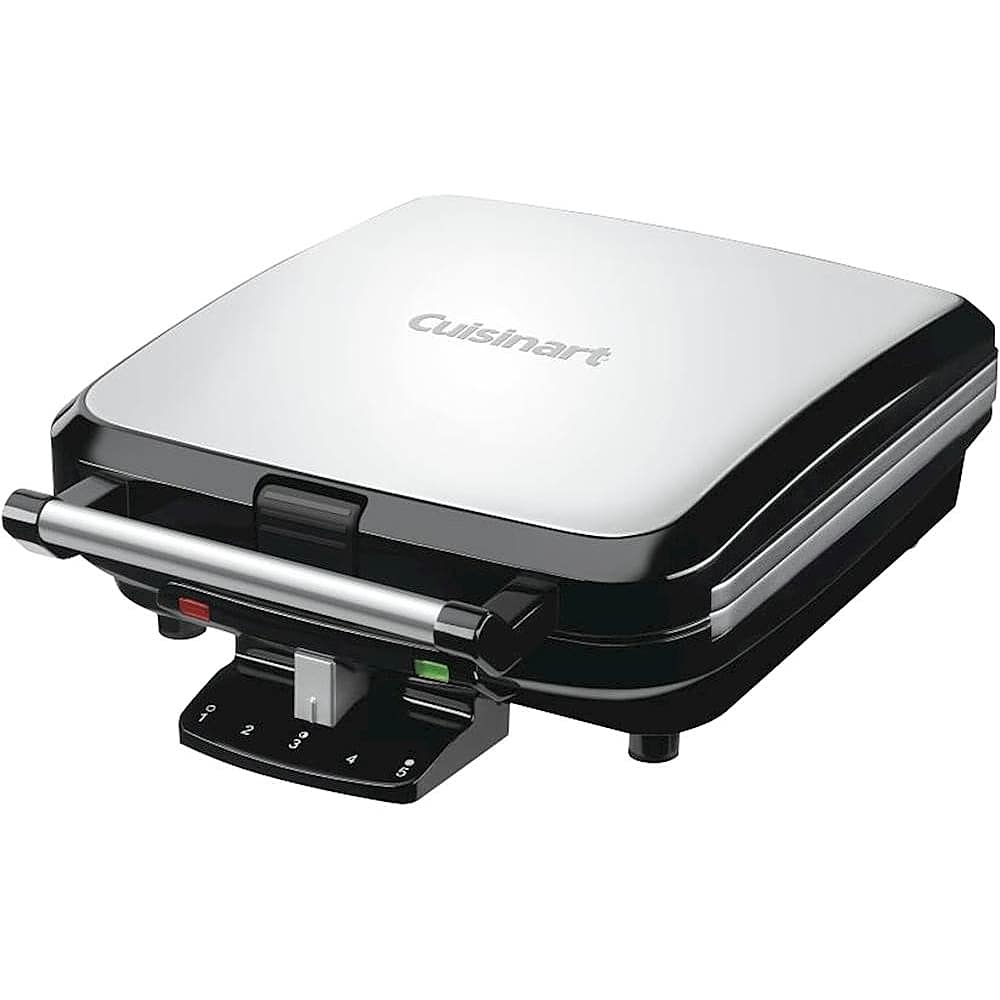 Cuisinart - 4-Slice Belgian Waffle Maker - Stainless Steel - Front_Zoom