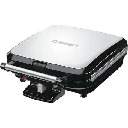 Front. Cuisinart - 4-Slice Belgian Waffle Maker - Stainless Steel.