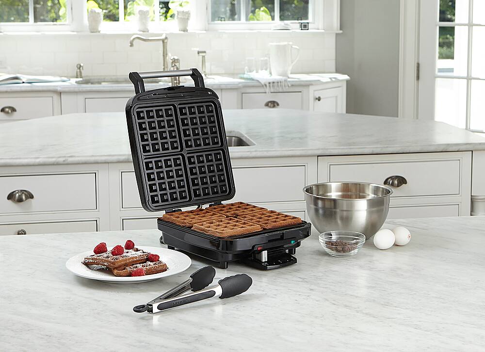 Alt View 15. Cuisinart - 4-Slice Belgian Waffle Maker - Stainless Steel.