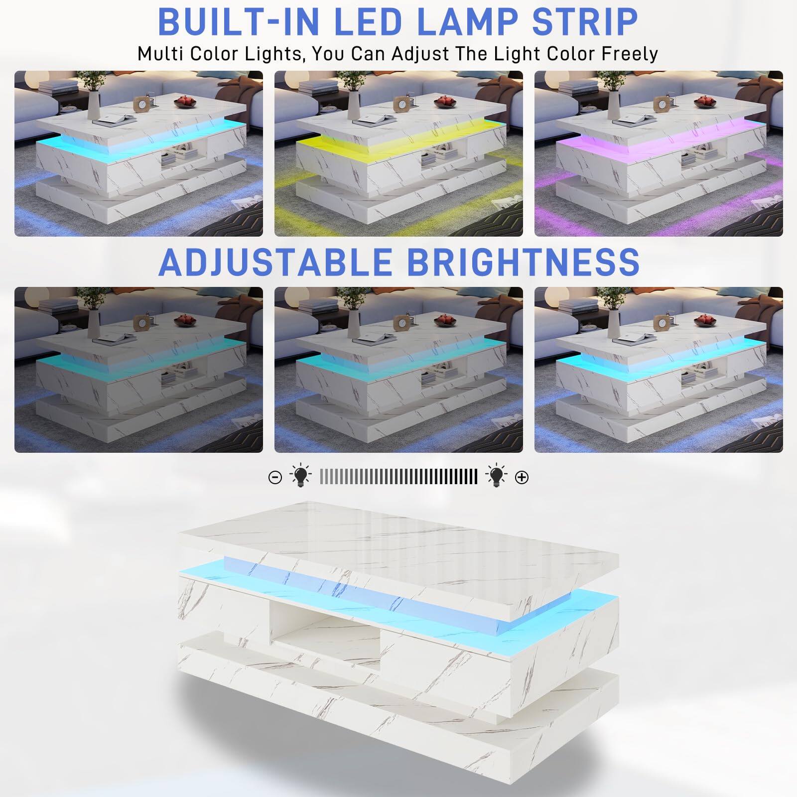 BUILT-IN LED LAMP STRIP  
Multi Color Lights, You Can Adjust The Light Color Freely  

ADJUSTABLE BRIGHTNESS