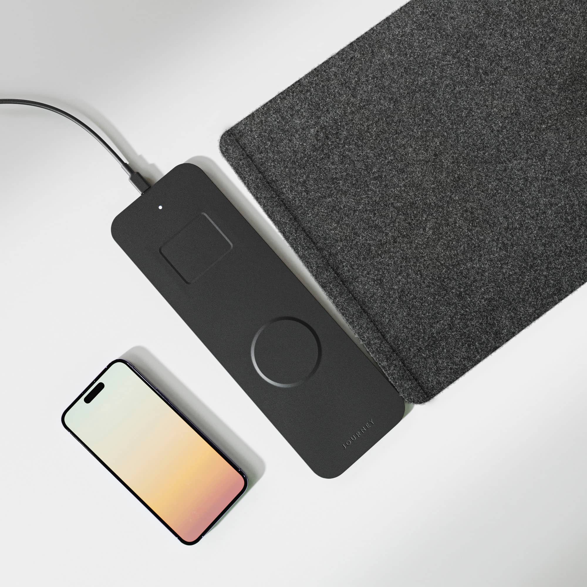 Alt View 12. JOURNEY - ALTI SLIM Wireless Charging Desk Mat - Black.