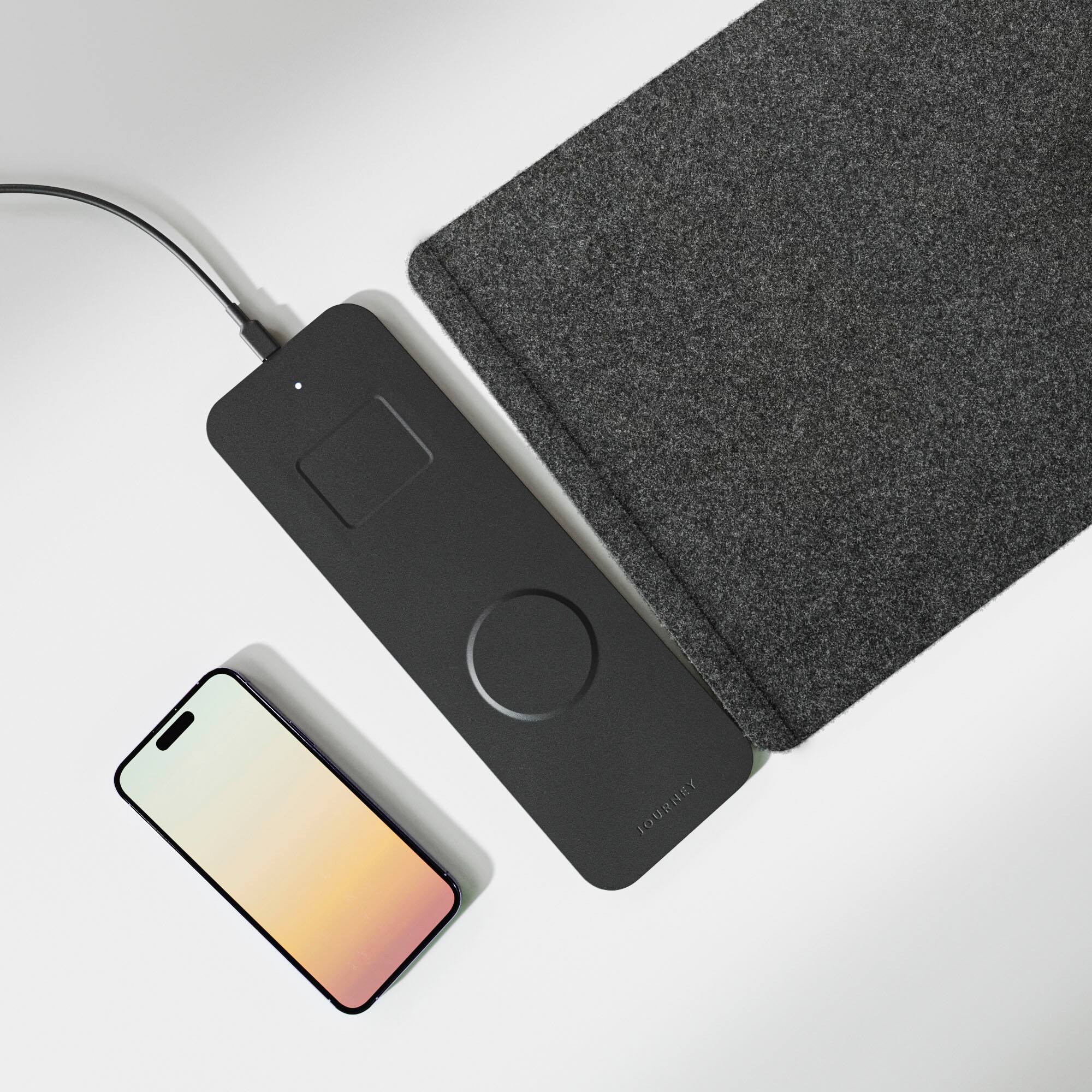 Alt View 12. JOURNEY - ALTI SLIM Wireless Charging Desk Mat - Black.