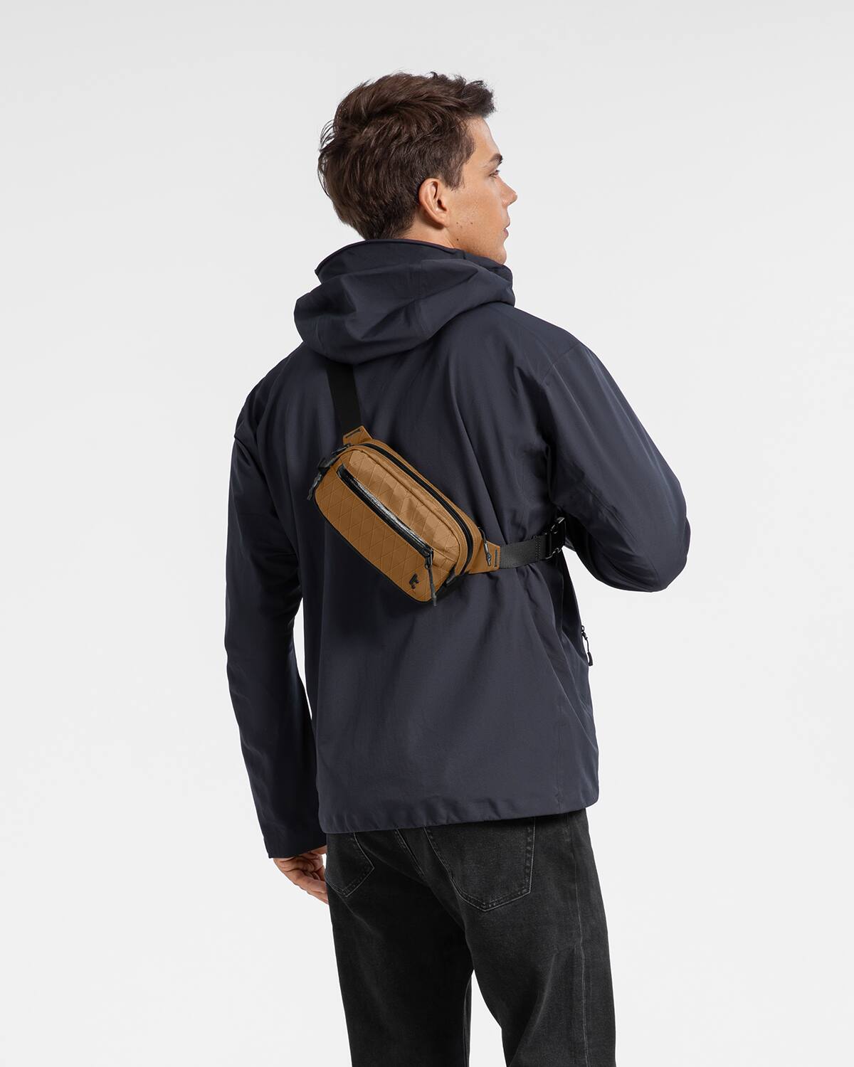 tomtoc - Aviator-T35 1.5L X-Pac Sling Bag with RFID Blocking, Minimalist Crossbody Bag Chest Shoulder Pack for Travel, Everyday - Khaki