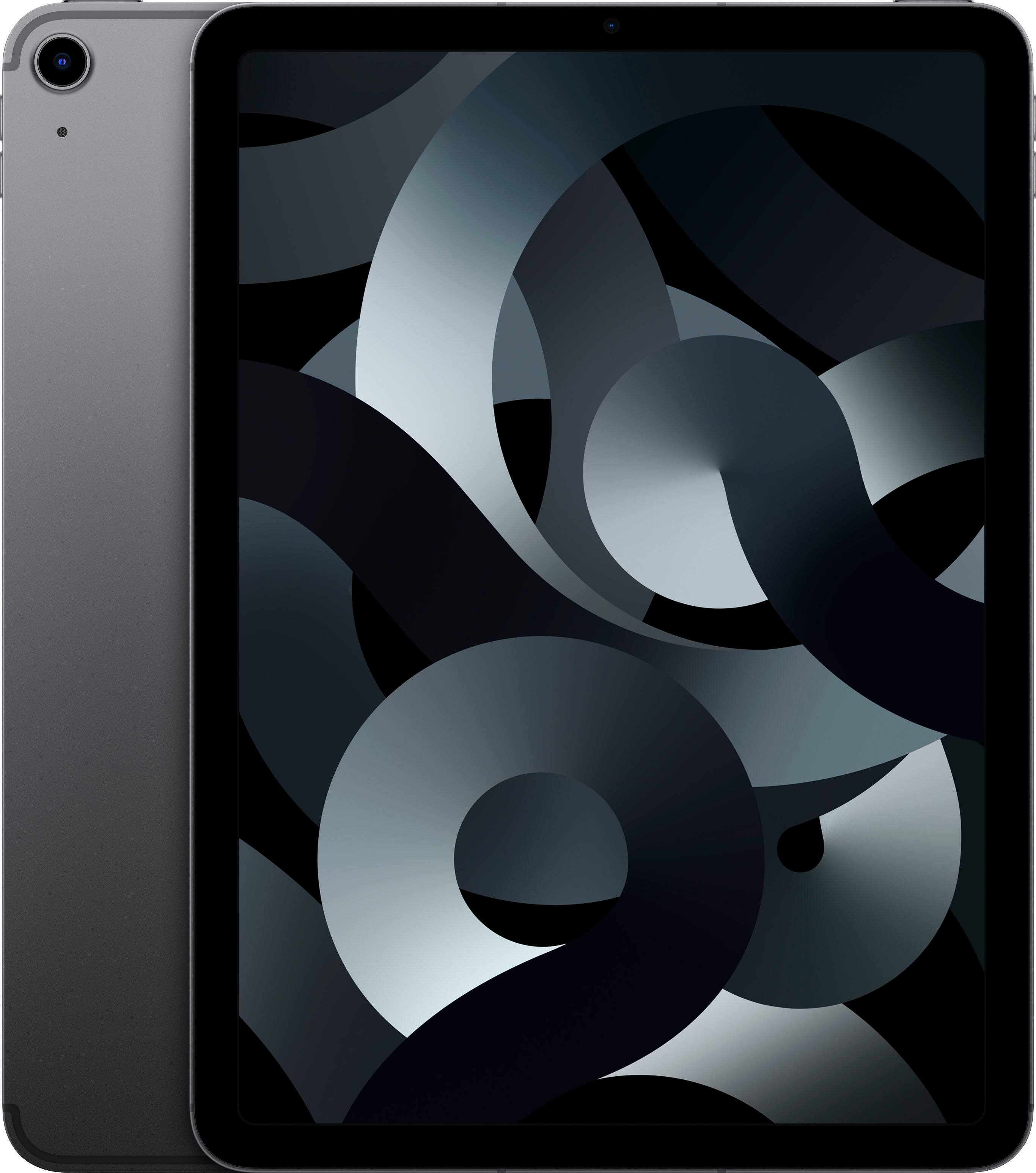 Angle. Apple - 10.9-Inch iPad Air (5th Generation) M1 chip  Wi-Fi - 64GB - Space Gray.