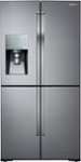 Front. Samsung - 28.1 cu. ft. 4-Door Flex French Door Refrigerator with Food ShowCase - Stainless Steel.