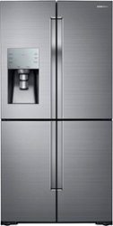 Samsung - 28.1 Cu. Ft. 4-Door Flex French Door  Fingerprint Resistant Refrigerator - Stainless steel - Front_Zoom