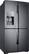 Angle. Samsung - 28.1 Cu. Ft. 4-Door Flex French Door Fingerprint Resistant Refrigerator - Black stainless steel.