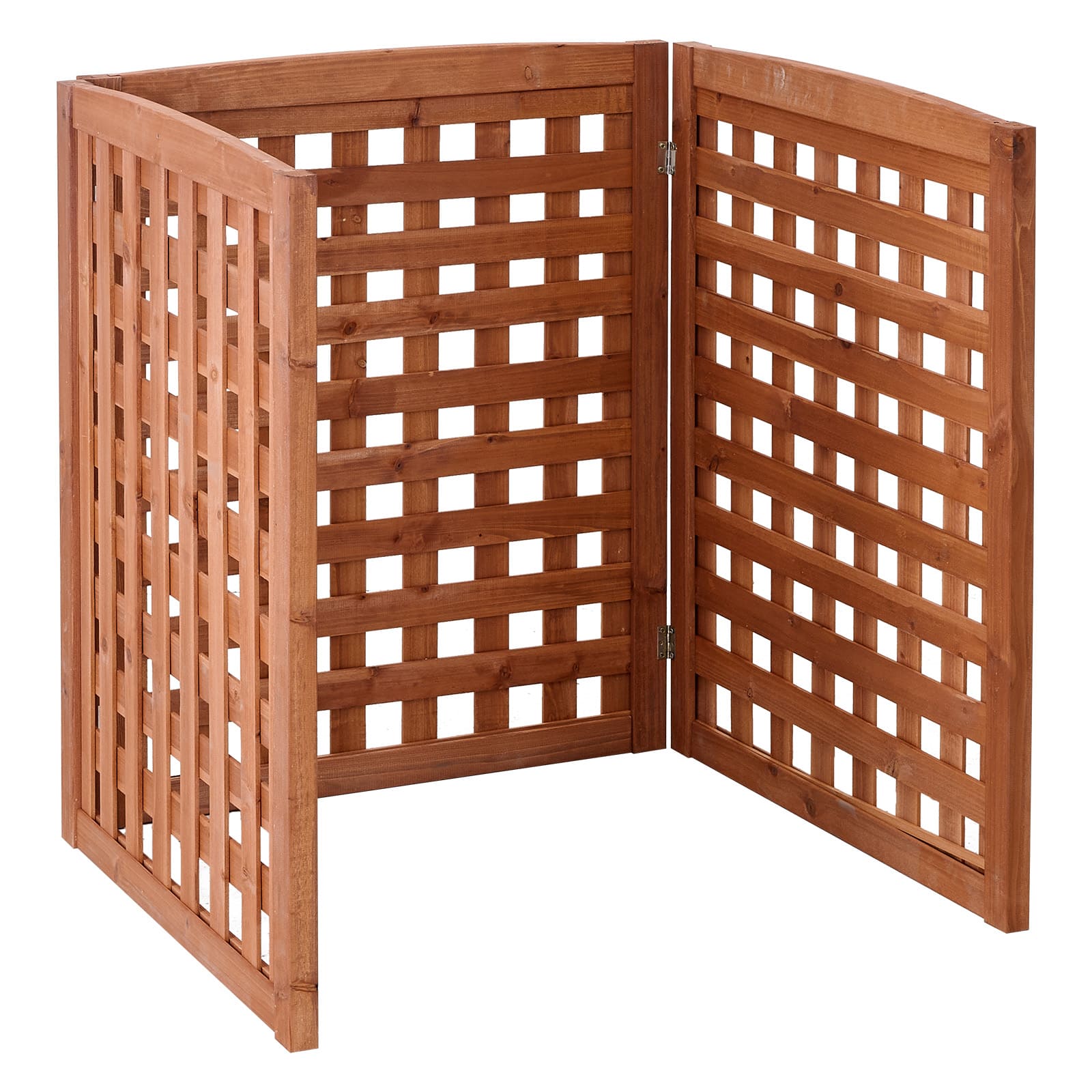VEVOR - Wooden Privacy Fence, 32 x 38 inch Air Conditioner Fence, 3 Panel Solid Outdoor Wood Privacy Screen - Wood brown