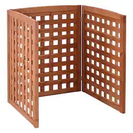 VEVOR - Wooden Privacy Fence, 32 x 38 inch Air Conditioner Fence, 3 Panel Solid Outdoor Wood Privacy Screen - Wood brown