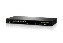 Aten Technology - CS1308 KVM Switch - 8 x 1 - 8 x SPHD-15 Keyboard/Mouse/Video - 1U - Rack-mountable - Black