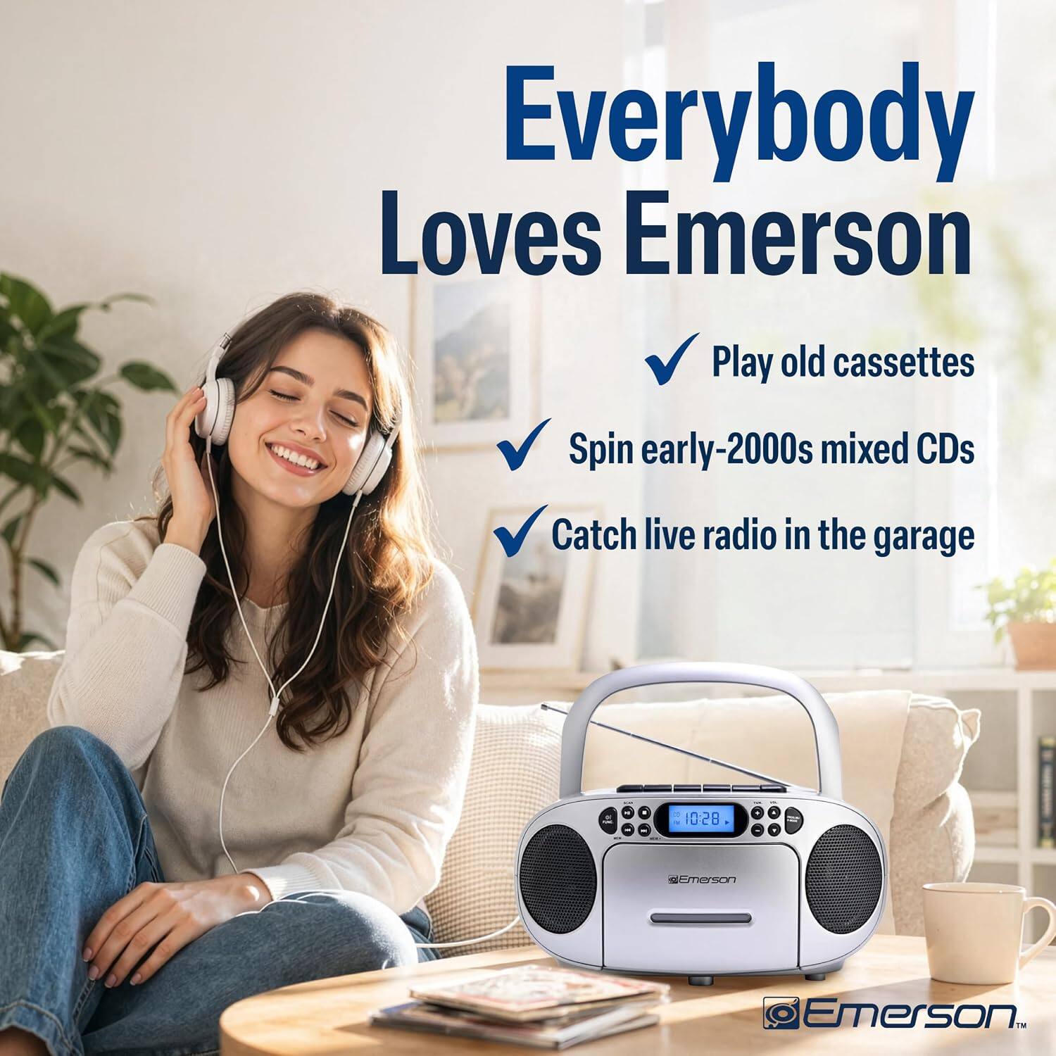 Everybody Loves Emerson

- Play old cassettes
- Spin early-2000s mixed CDs
- Catch live radio in the garage

10:28

Emerson