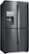 Angle Zoom. Samsung - 22.1 Cu. Ft. 4-Door Flex French Door Counter-Depth Fingerprint Resistant Refrigerator with Food ShowCase - Black Stainless Steel.