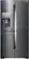 Front. Samsung - 22.1 Cu. Ft. 4-Door Flex French Door Counter-Depth Fingerprint Resistant Refrigerator with Food ShowCase - Black stainless steel.