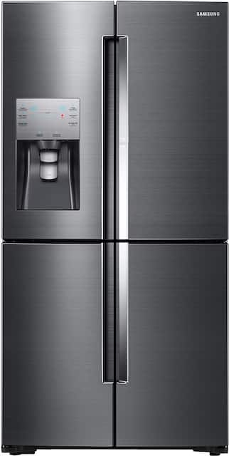 Samsung 22 1 Cu Ft 4 Door Flex French Door Counter Depth Fingerprint Resistant Refrigerator With Food Showcase Black Stainless Steel Rf22k9381sg Best Buy