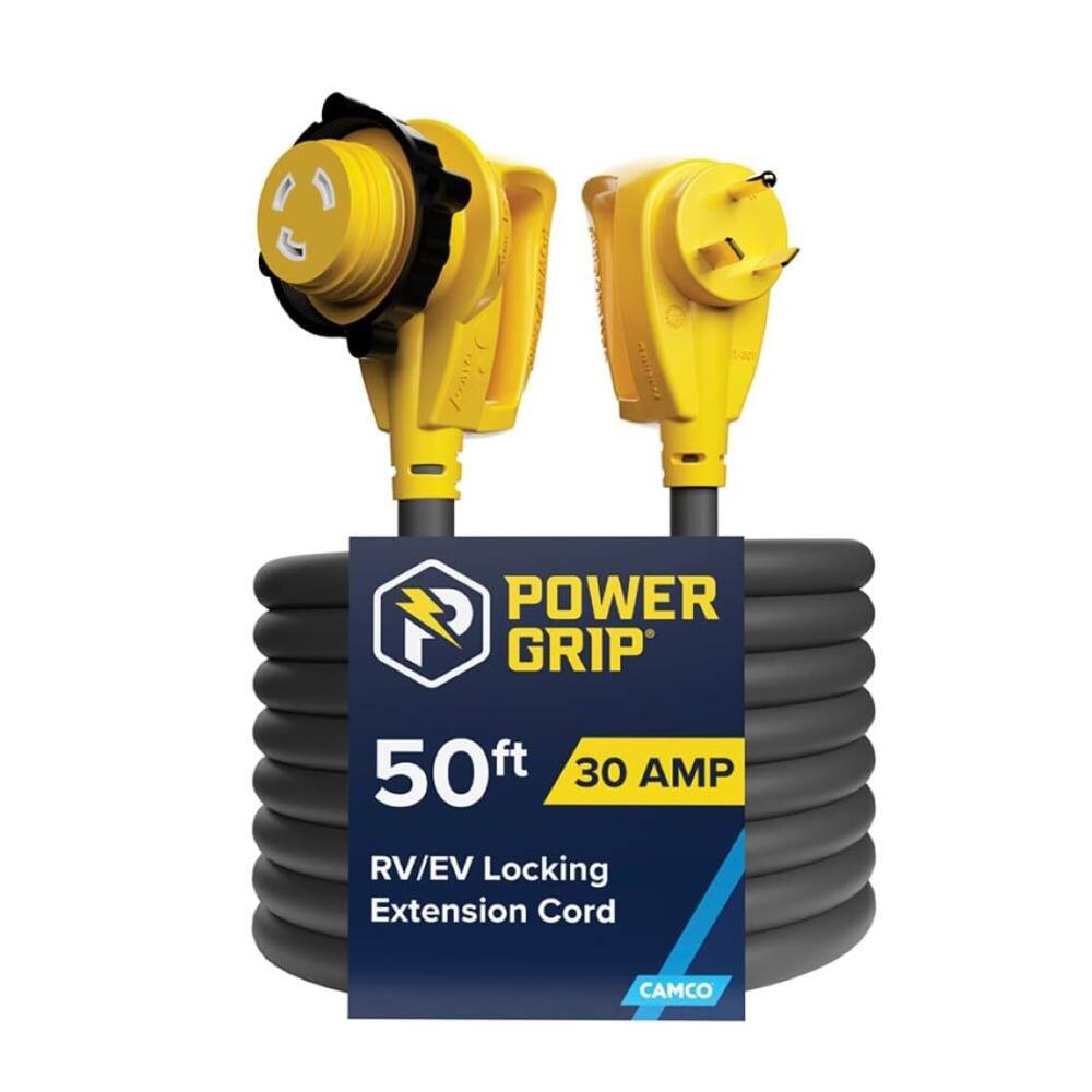 POWER GRIP 50ft 30 AMP RV/EV Locking Extension Cord CAMCO