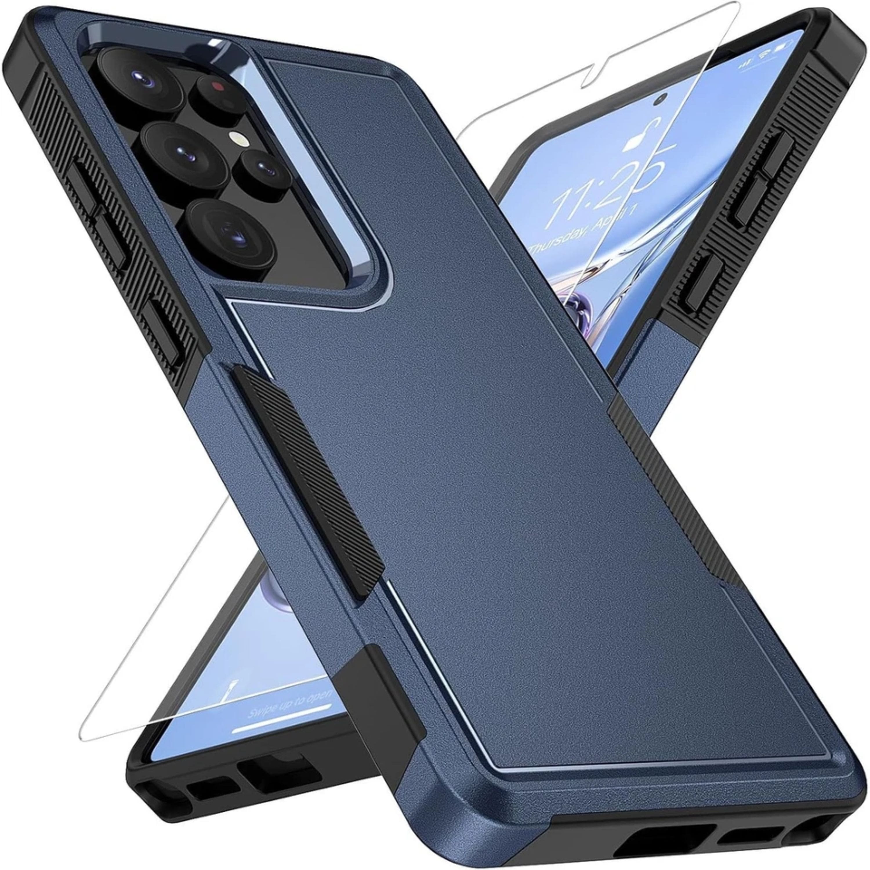 Kitcheniva - Phone Cover Shockproof Plus Tempered Glass For Samsung Galaxy S25 - Dark Blue price history on PriceWatchPro