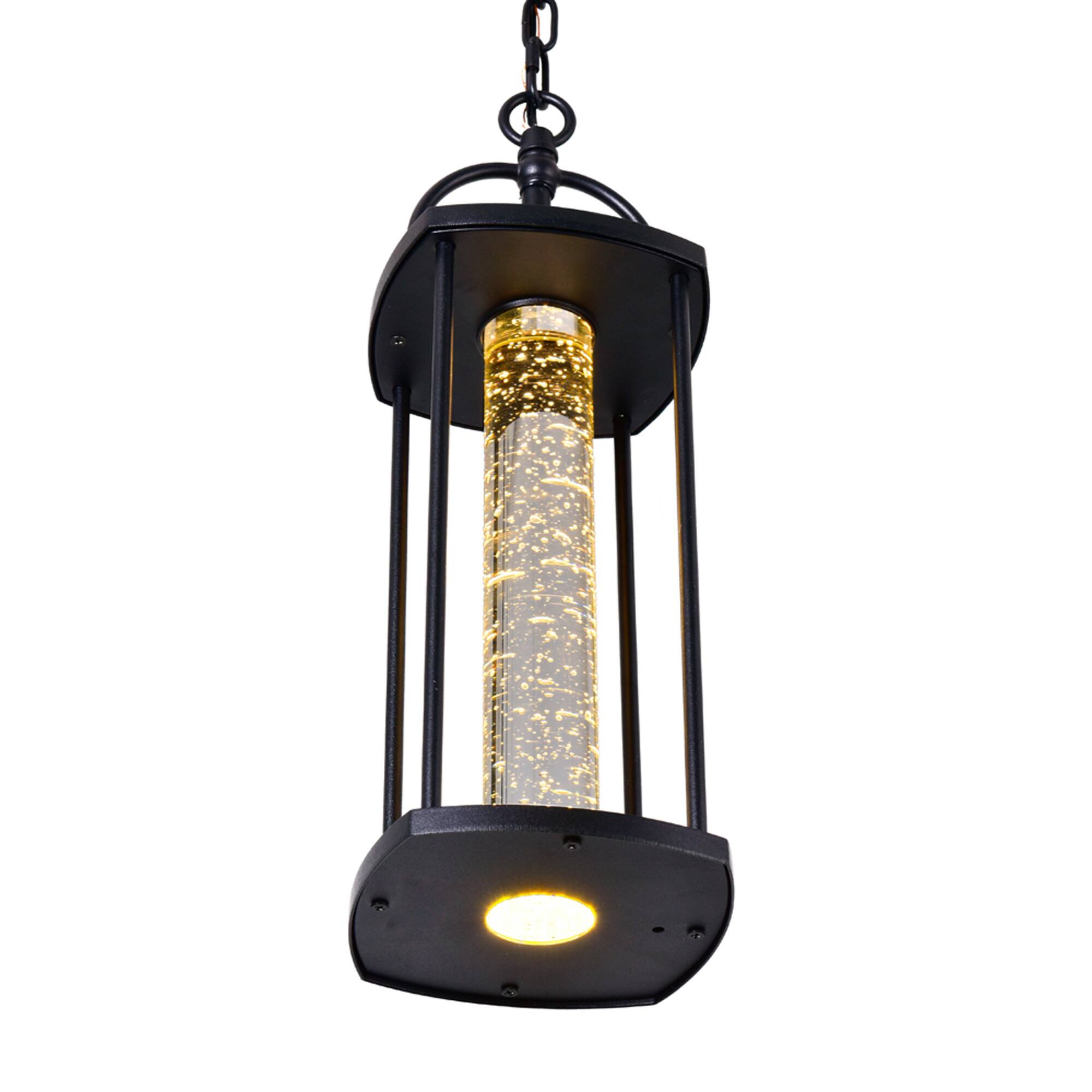Left. CWI Lighting - Greenwood LED Outdoor Black Pendant - Black.