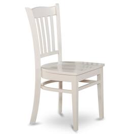 East West Furniture - Dining Room Set Linen White - Brown
