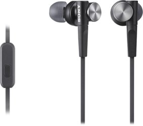 Sony - MDRXB50 Wired Earbud Headphones - Black - Front_Zoom