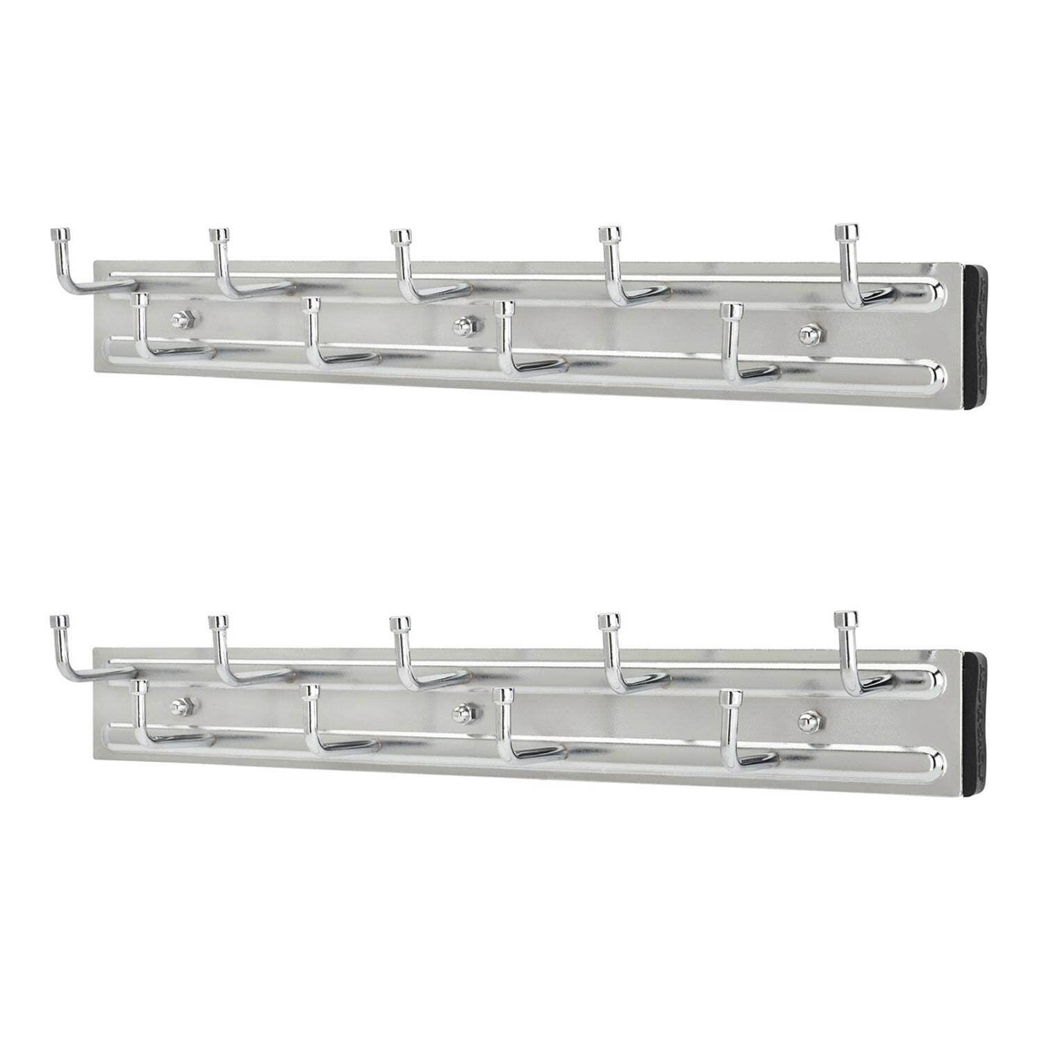 Alt View 1. Rev-A-Shelf - Rev-a-Shelf BRC-14CR 14" Mounted Pullout Belt Rack Organizer, Chrome (2 Pack) - Silver.