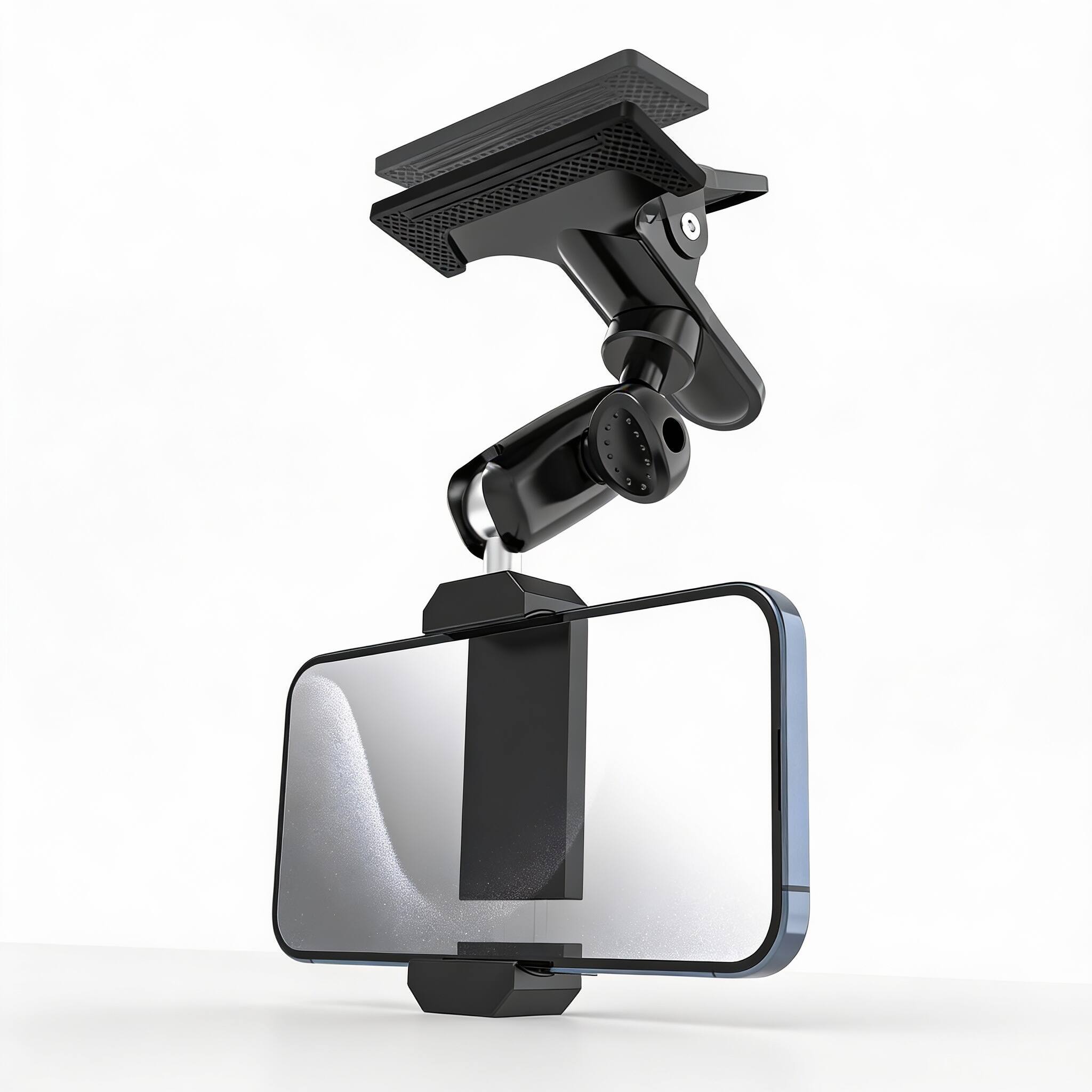 Front. OMOMMD - Sun Visor Metal Phone Holder For Car Cellphone Vehicle With 1 4 Clamp Fit Iphone16 Pro Max Galaxy S24 And M... - Default.