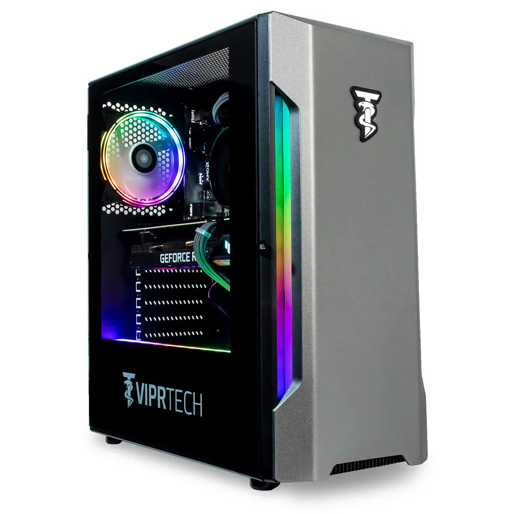 ViprTech - Rebel 4.0 Gaming PC - AMD Ryzen 7 (4.1Ghz Turbo), RTX 4060 Ti 8GB, 16GB DDR4, 1TB NVMe SSD, Computer - Black