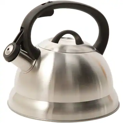 Front. Mr. Coffee - Mr. Coffee Flintshire 1.75 Quart Stainless Steel Whistling Tea Kettle - Silver.