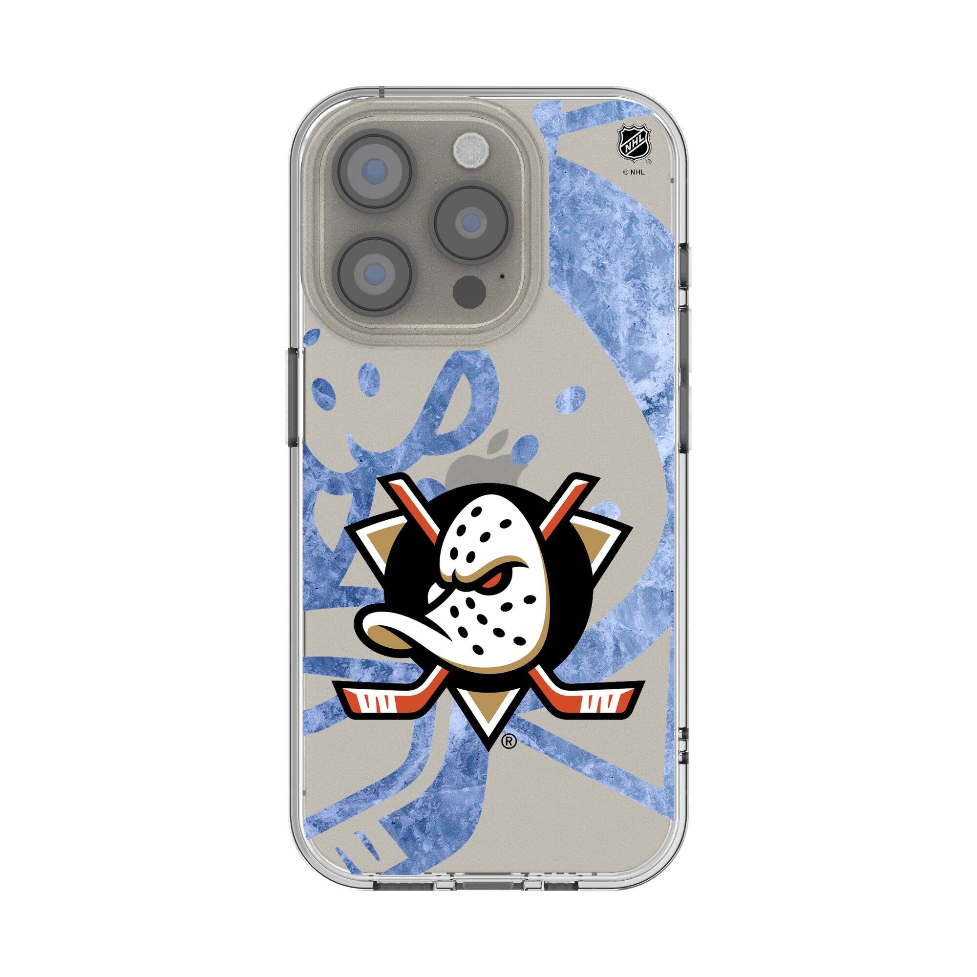 Front. Keyscaper - Anaheim Ducks iPhone Clear Ice Case - 15 Pro - Multicolor.