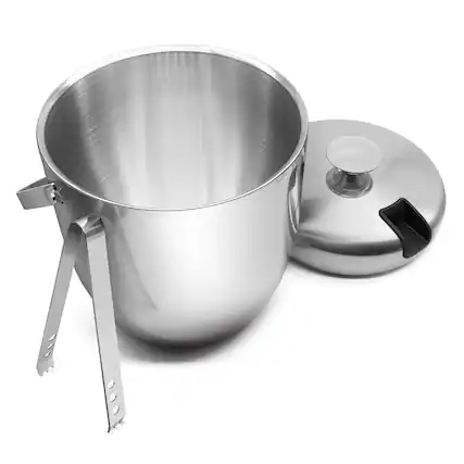 Front. Malletson - Ice Bucket Stainless Steel with Lid and Handle Modern Design for Home Bar and Party - Sliver.