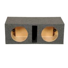 Front. QPower - Q Power 2 Hole 10-Inch Vented Heavy Duty Subwoofer Enclosure, Charcoal Grey - CHARCOAL GREY.