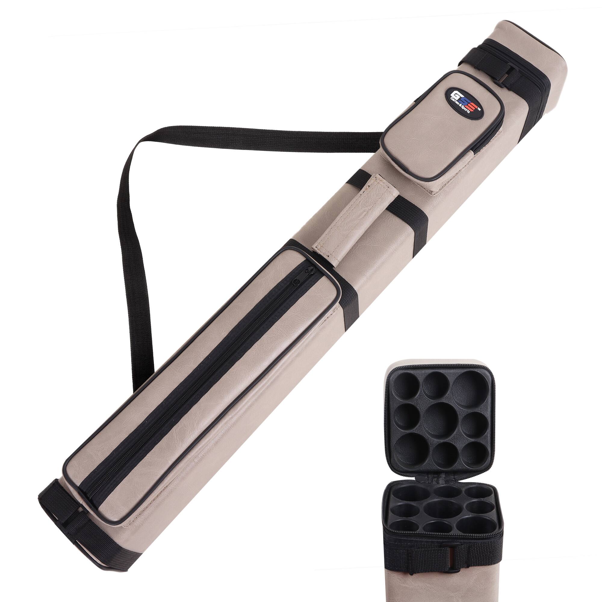 Front. GSE Games & Sports Expert - 3x6 Square Hard Pool Cue Case, Billiard Stick Carrying Case for 3 Sticks, Billiard Cue Cases - Grey - Grey.