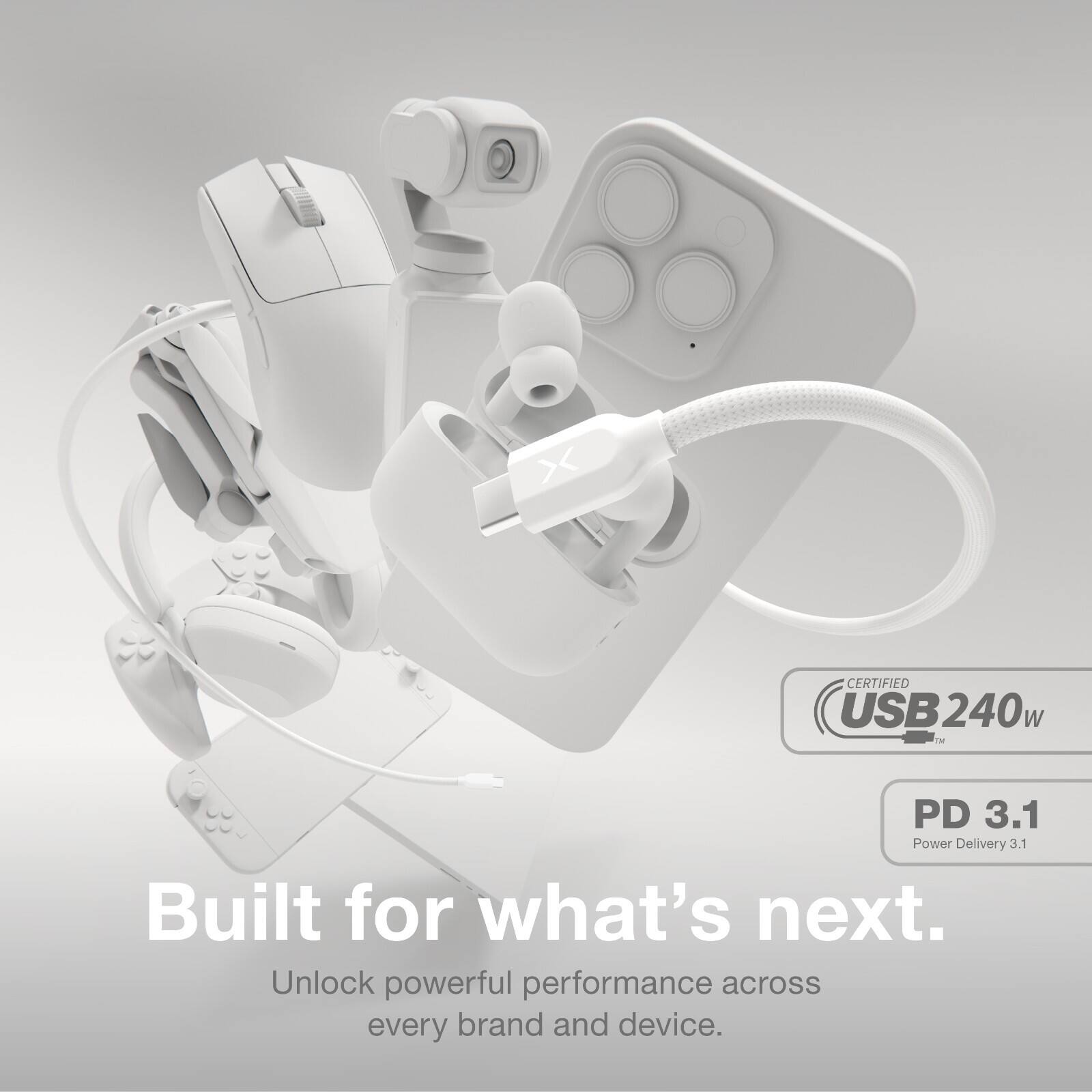 CERTIFIED USB240w Le PD 3.1 Power Delivery 3.1 Built for what's next. Unlock powerful performance across every brand and device.