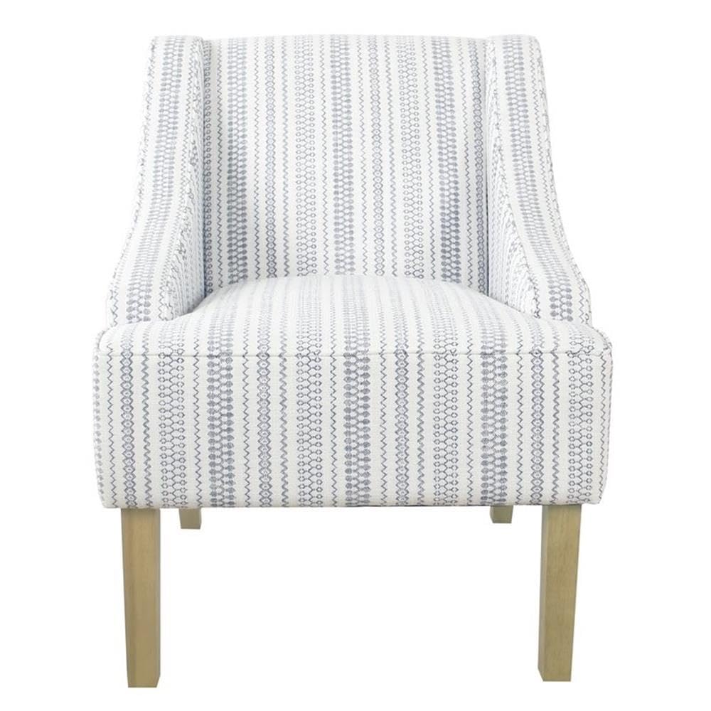 Alt View 1. JETRANSPORT - Swoop Arm Accent Chair Blue And White Farmhouse Stripe 100% PolyesterACCENT CHAIRS: Theseating solution for... - Blue and White Farmhouse Stripe.