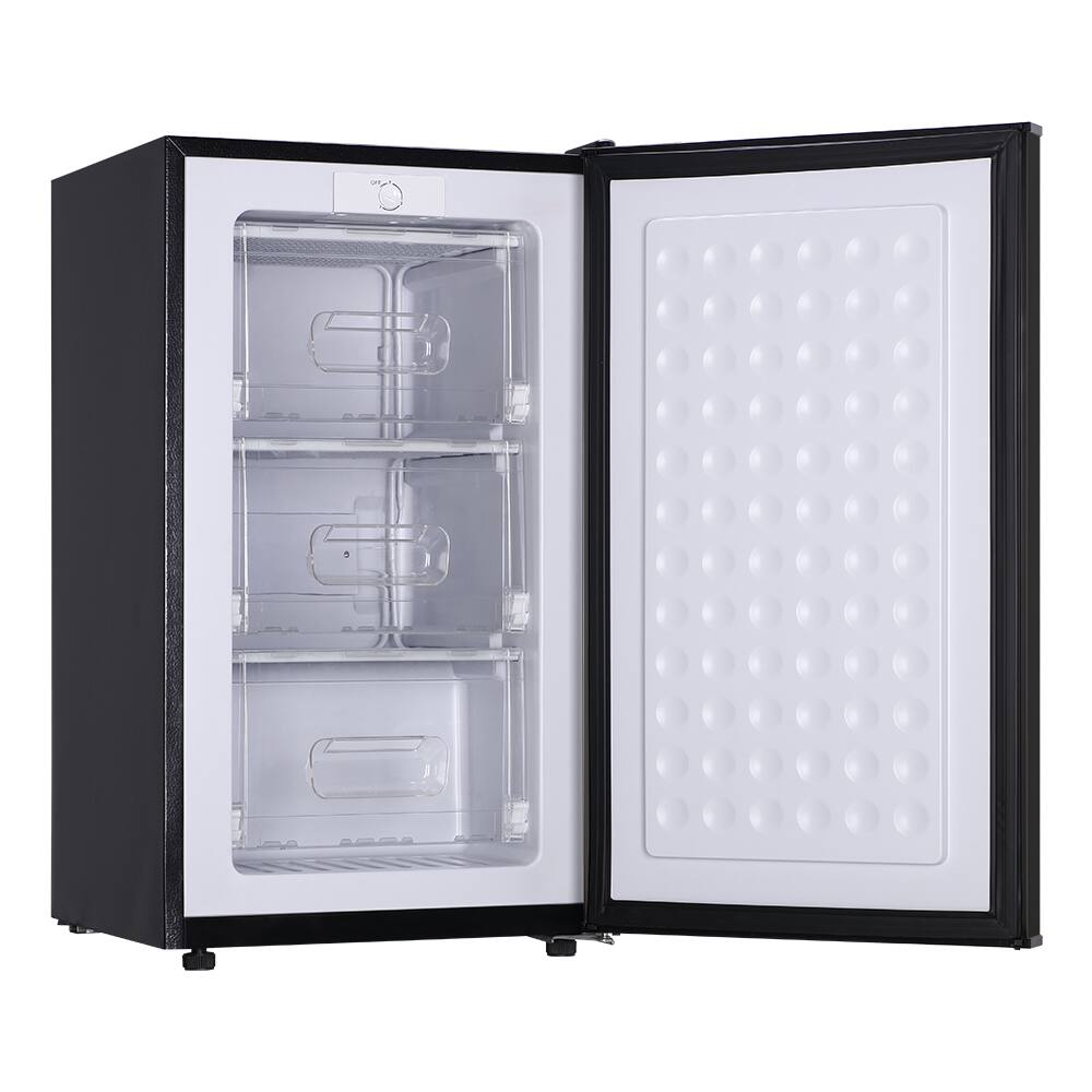 Alt View 2. Loheer - 2.8 Cu. Ft. Compact Upright Freezer with -9.4°F Deep Freeze and Mechanical Control - BLACK.