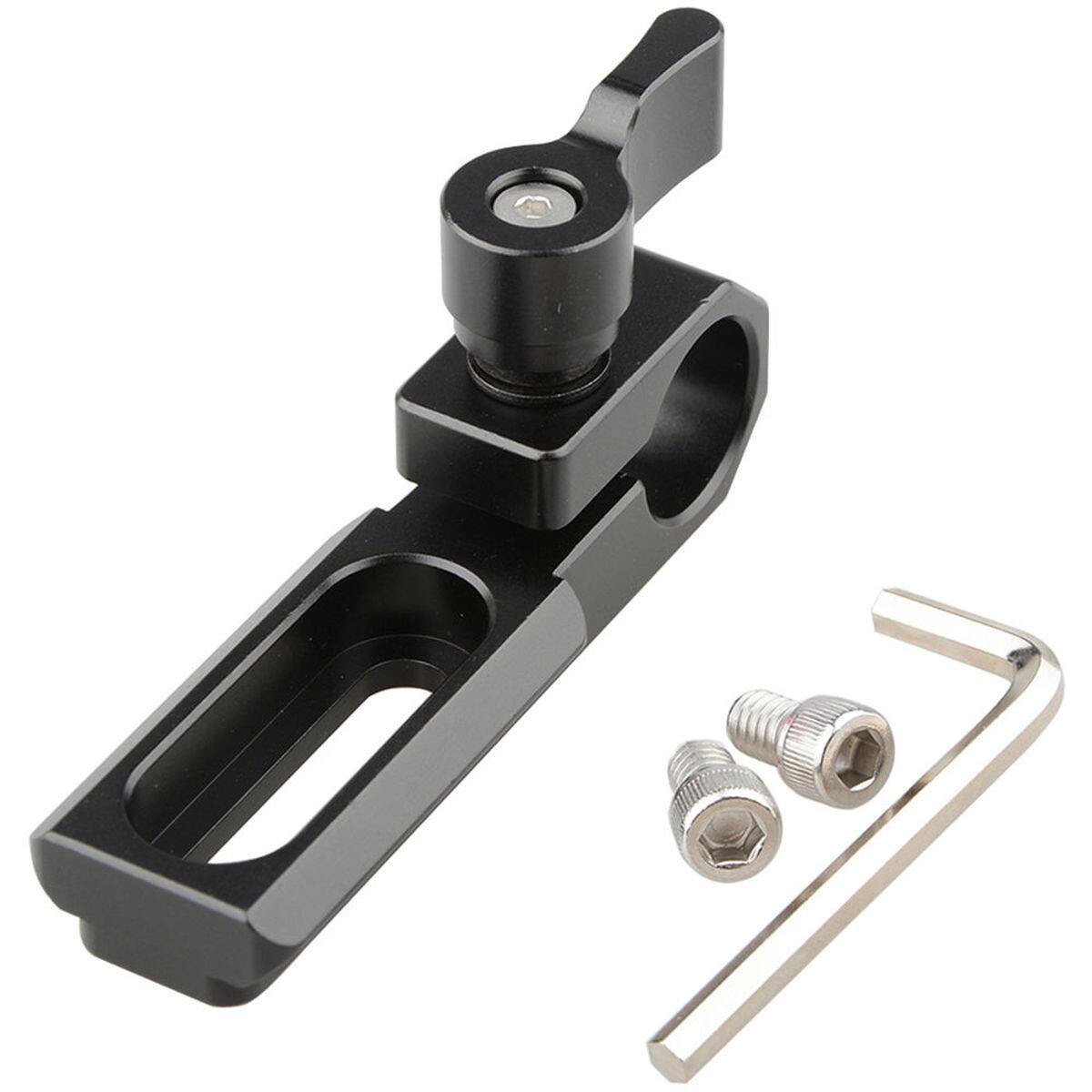Alt View 1. CAMVATE - CAMVATE Single 15mm Rod Clamp with NATO Rail, Black Wingnut.