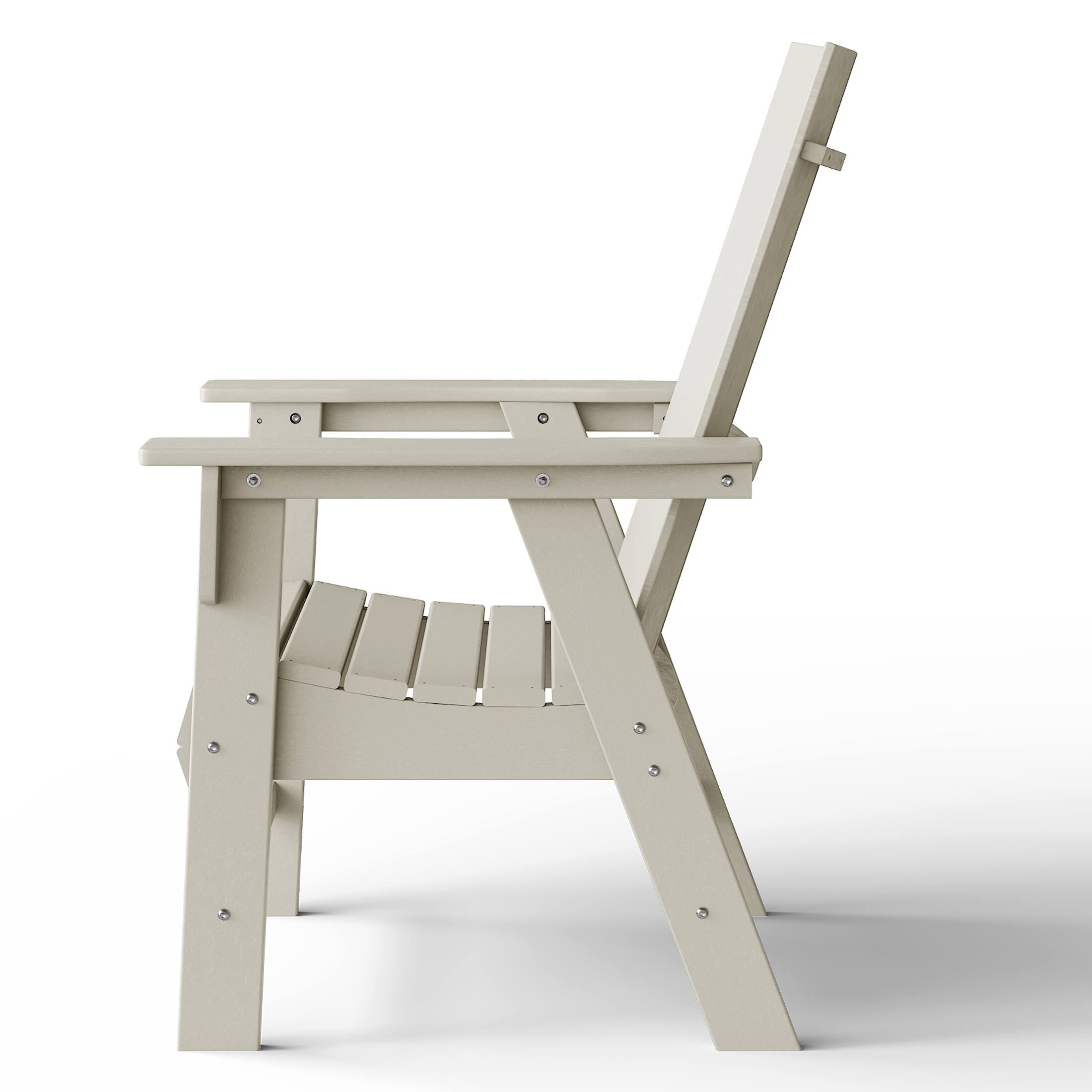 Alt View 2. WestinTrends - WestinTrends Ashore Outdoor Patio HDPE Plastic Modern Adirondack Dining Chair - Sand.