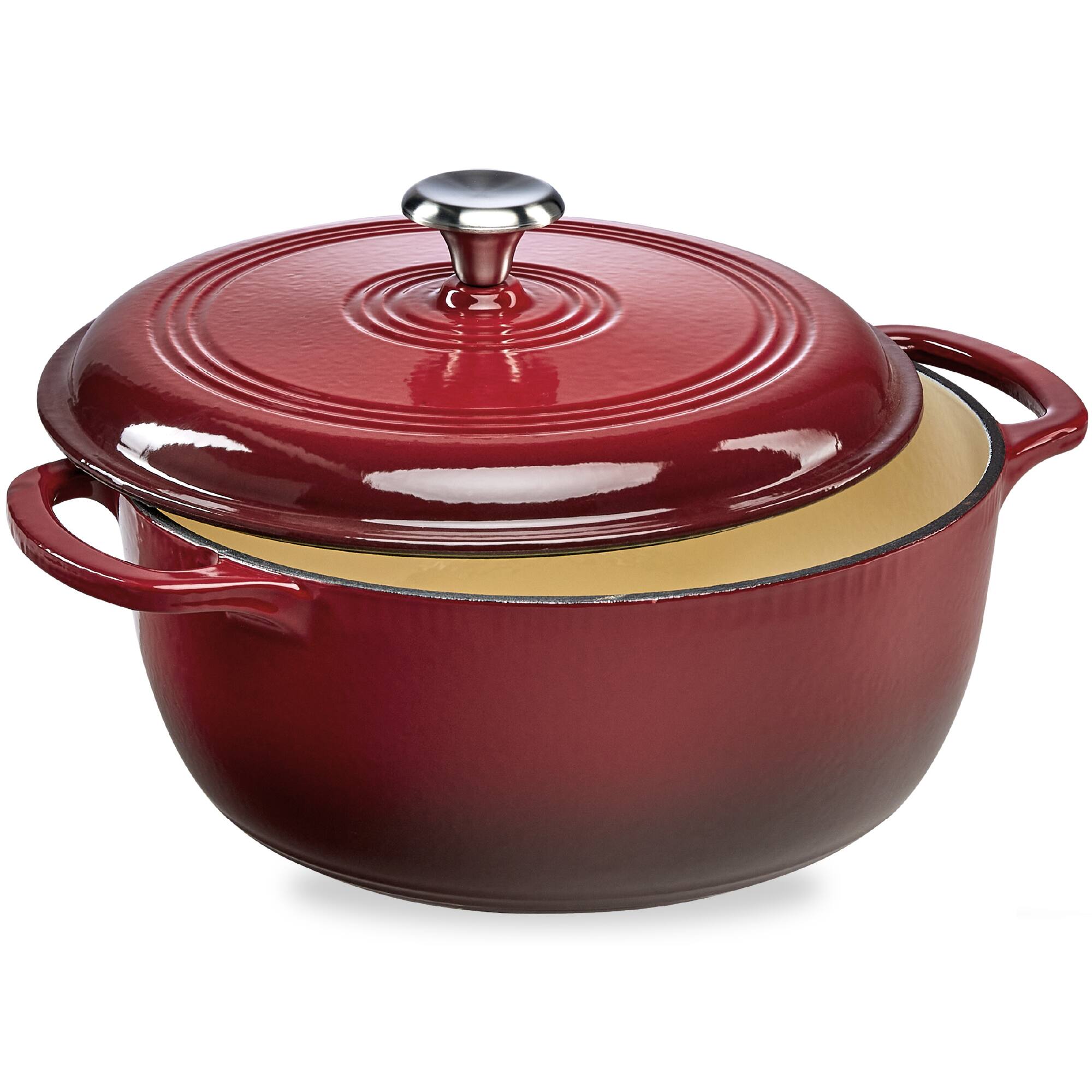 Front. Best Choice Products - Best Choice Products 6 Quart Enamel Cast-Iron Dutch Oven, Heavy-Duty Cookware w/ Dual Handles, Lid - Red - Red.