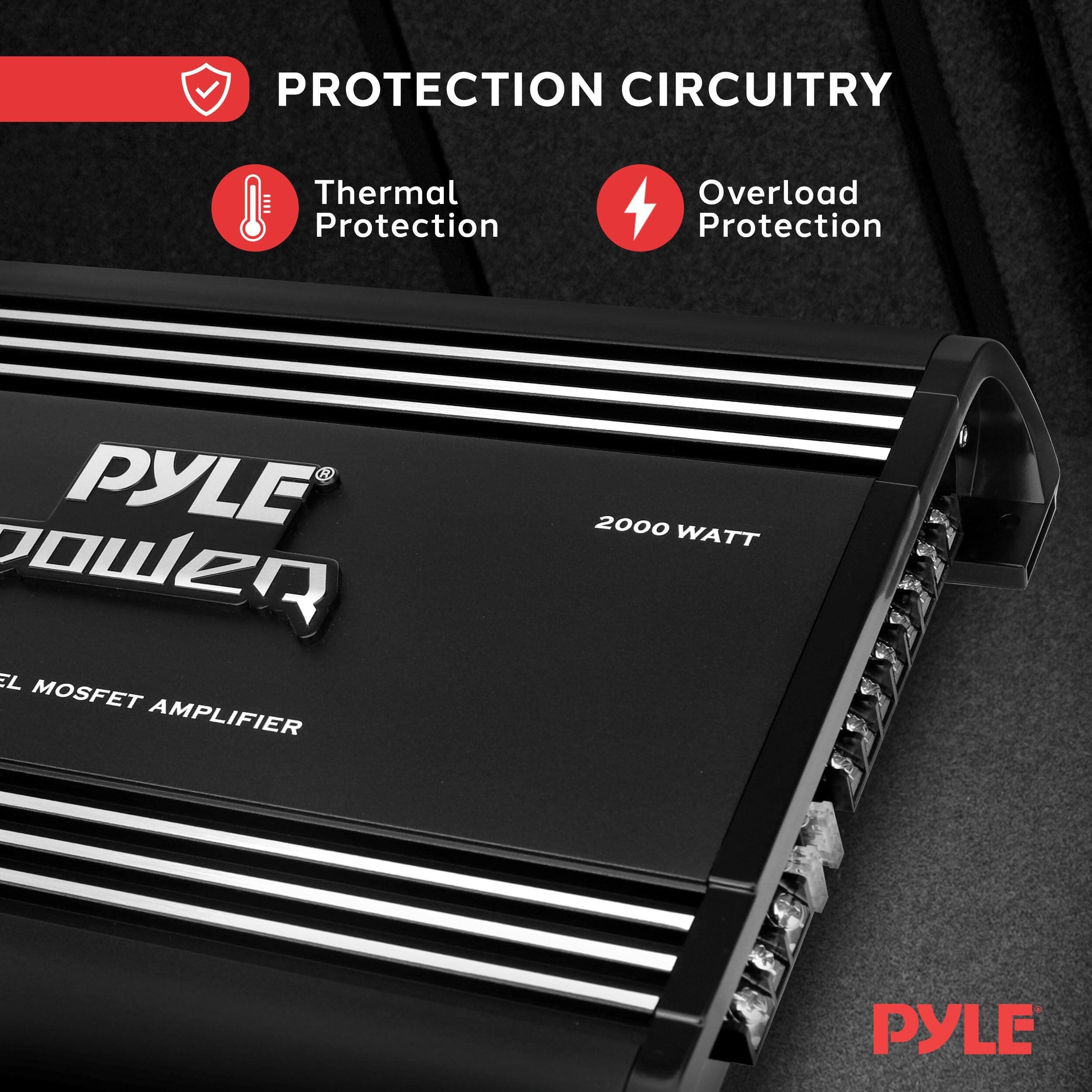 PROTECTION CIRCUITRY  
Thermal Protection  
Overload Protection  

PYLE  
POWER  
2000 WATT  
OWeR MOSFET AMPLIFIER