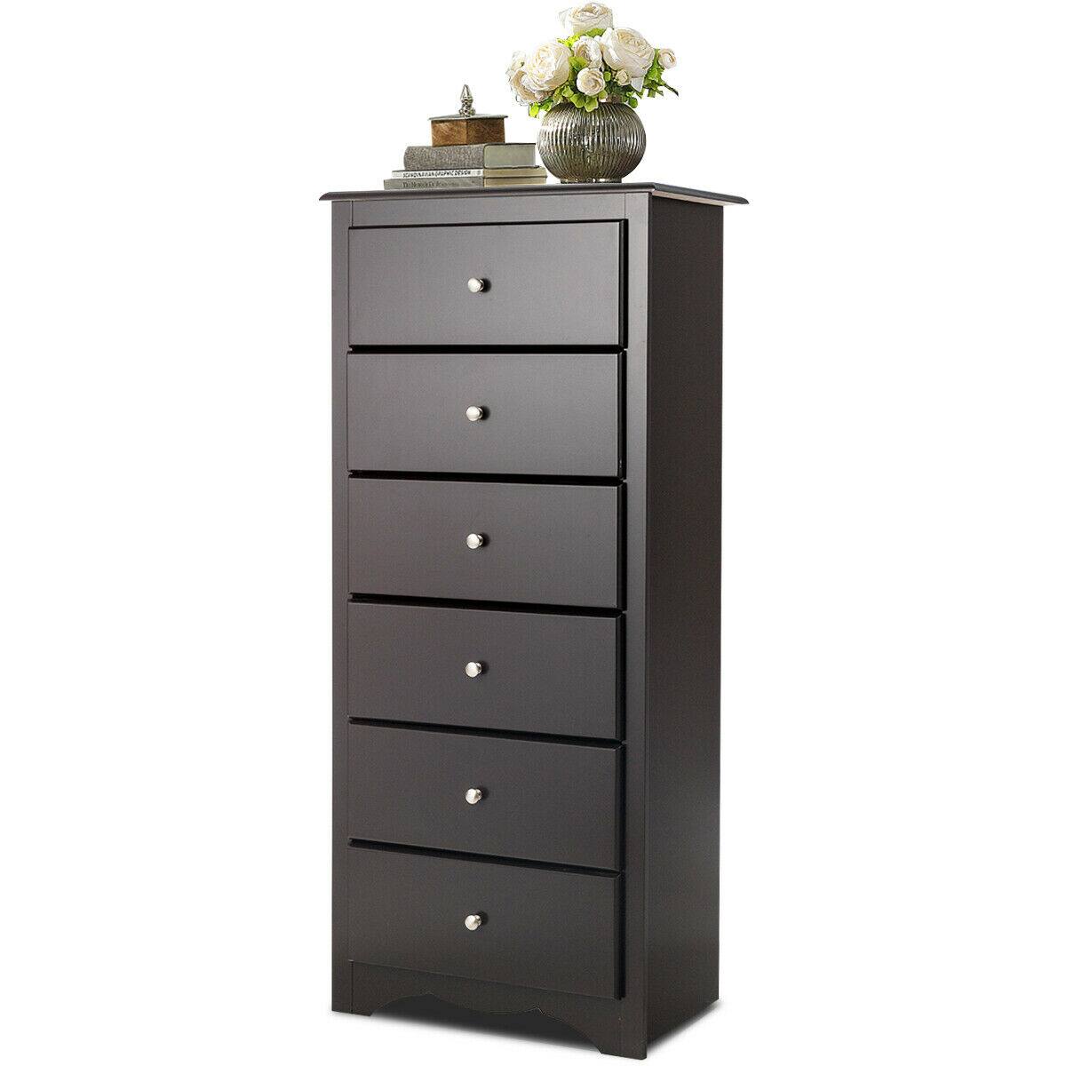 Front. Ecooso - 6-Drawer Dresser Storage Cabinet Organizer for Clothes and Bedroom Furniture - Black.