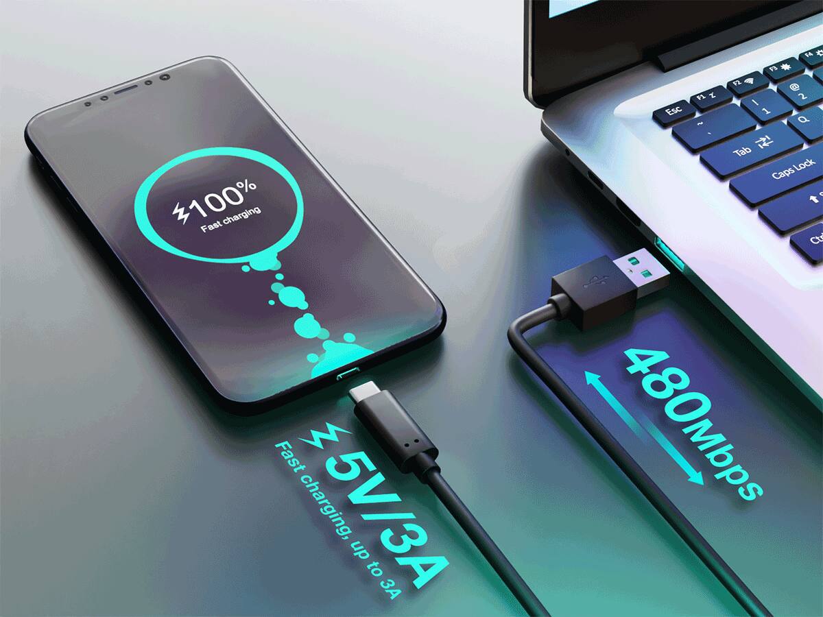 - 100% Fast charging
- 5V/3A
- Fast charging, up to 3A
- 480Mbps