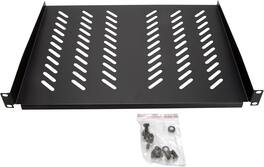 Cables Direct Online - 1U 19" Cantilever Rack Mount Shelf – Universal Vented Server Tray, 14" Deep, 11 lb Capacity - Black