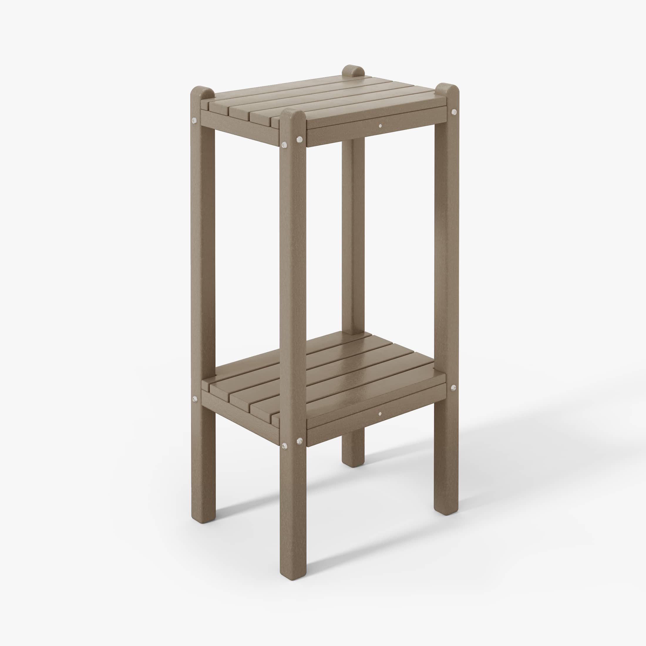 "WestinTrends - Malibu 36"" Outdoor Adirondack HDPE 2-Tier Patio Side Table - Weathered Wood" price history on PriceWatchPro