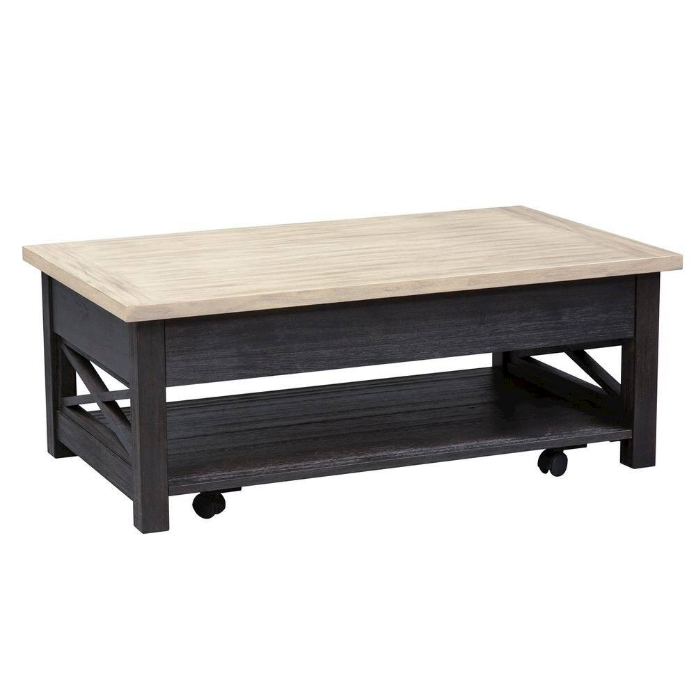 Alt View 1. Starlight Canyon Home - Black Lift Top Cocktail Table – Living Room Center Table and Coffee Table - Black.