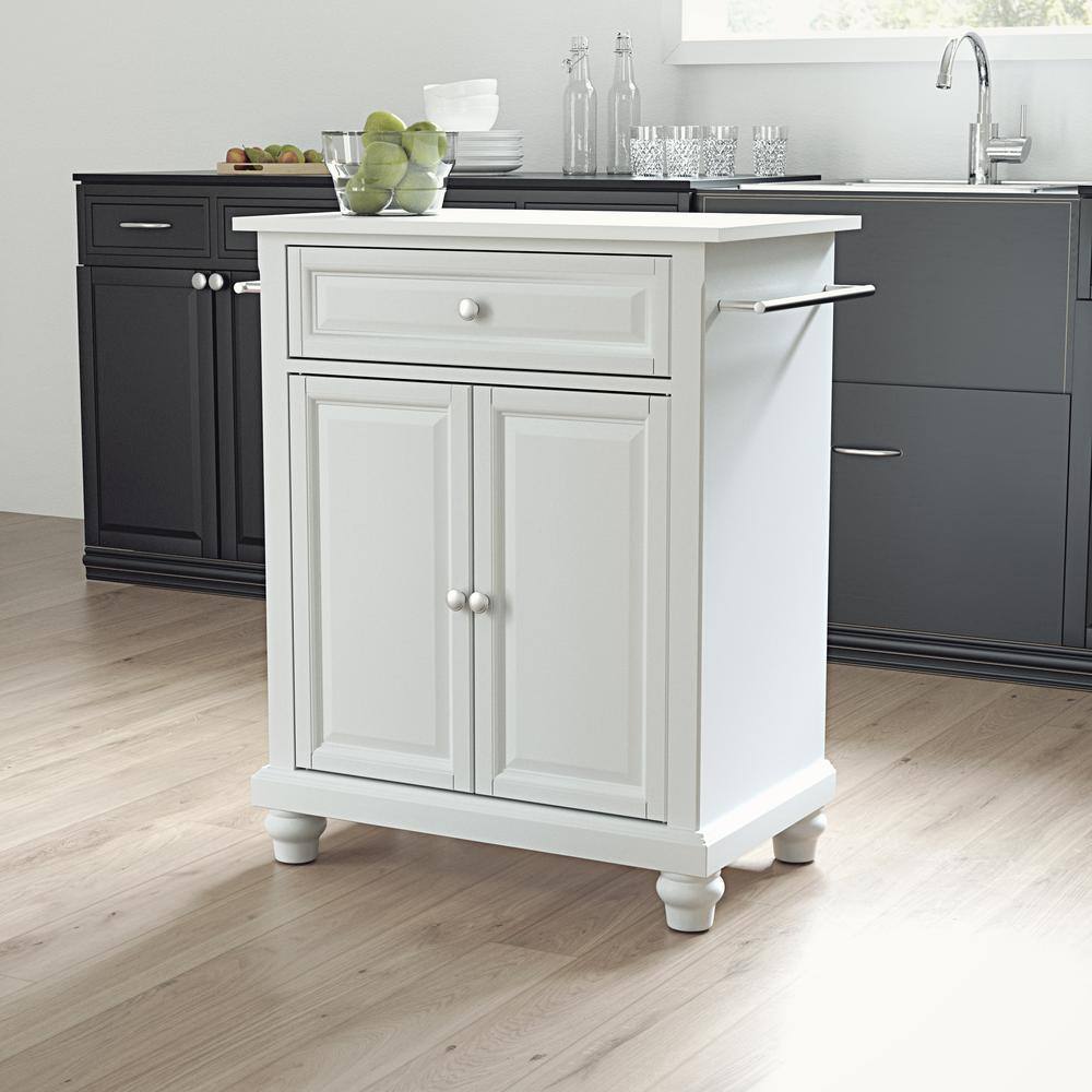 Alt View 6. Crosley Furniture - Cambridge Stone Top Portable Kitchen Island/Cart - White.
