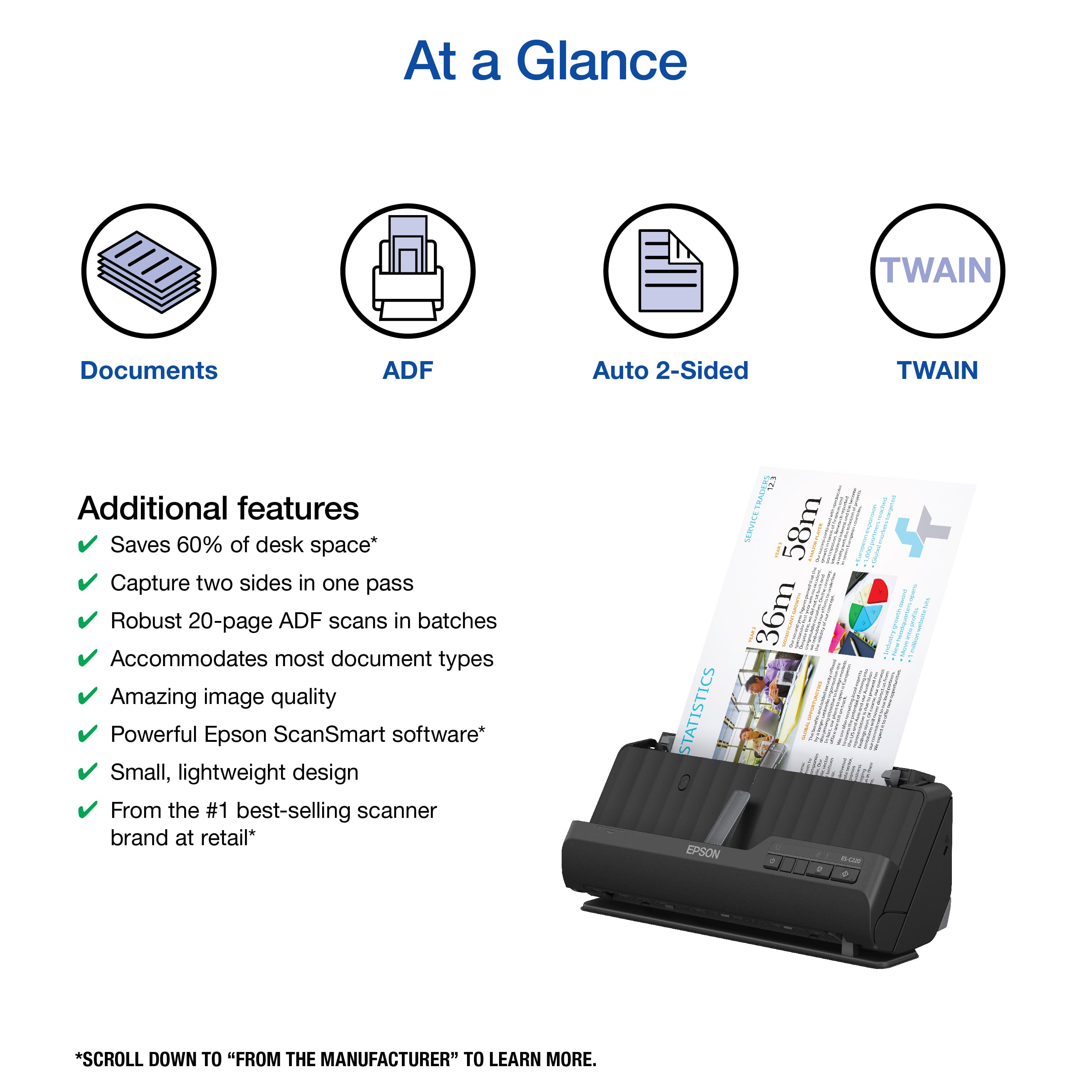 Epson – WorkForce ES-C220 Compact Desktop Document Scanner – Black Sansujyuku sansujyuku.com